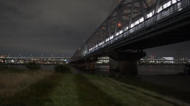 Tokyo Arakawa Riverbed Vista Nocturna 2022 — Vídeos de Stock