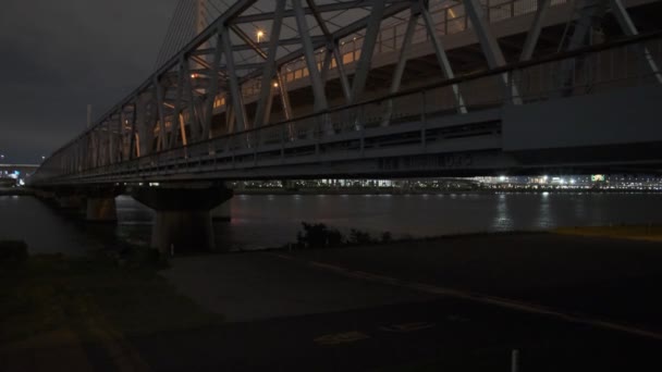 Tokio Arakawa Flussbett Night View 2022 — Stockvideo