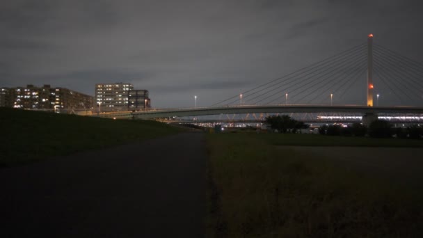 Tokyo Arakawa Riverbed Vista Nocturna 2022 — Vídeos de Stock