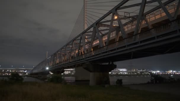 Tokyo Arakawa Riverbed Vista Nocturna 2022 — Vídeos de Stock