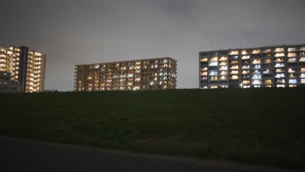 Tokyo Arakawa Riverbed Vista Nocturna 2022 — Vídeo de stock