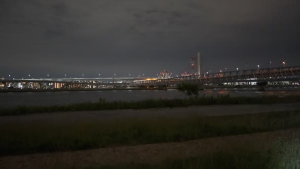 Τόκυο Arakawa Κοίτη Ποταμού Night View 2022 — Αρχείο Βίντεο