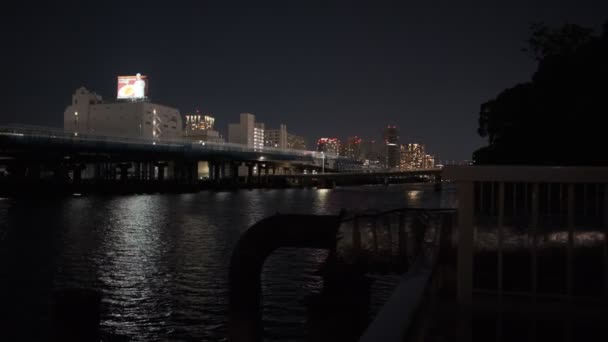 Tokyo Shinagawa Seaside Night View 2022 — Stock Video