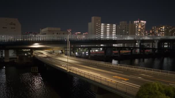 Tokio Shinagawa Seaside Night View 2022 — Stockvideo