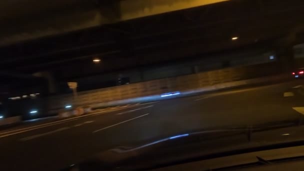 Tokyo Metropolitan Expressway Auto Fahren Nacht Ansicht Japan Shutoko Highway — Stockvideo