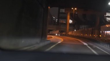 Tokyo Metropolitan Otoyolu Gece Manzaralı Japon Otoyolu