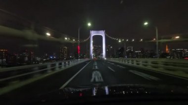Tokyo Metropolitan Otoyolu Gece Manzaralı Japon Otoyolu