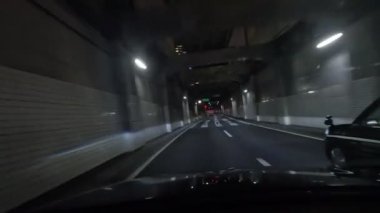 Tokyo Metropolitan Otoyolu Gece Manzaralı Japon Otoyolu