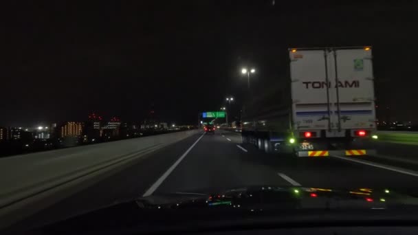 Tokyo Metropolitan Expressway Conducción Coches Night View Japan Shutoko Highway — Vídeo de stock