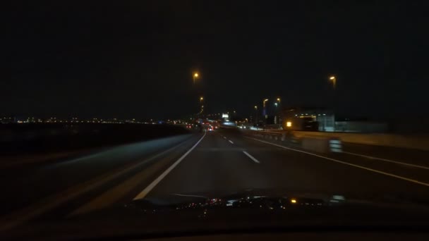 Tokyo Metropolitan Expressway Car Driving Night View Japan Shutoko Highway — Vídeo de Stock