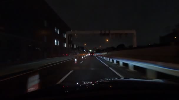 Tokyo Metropolitan Expressway Auto Fahren Nacht Ansicht Japan Shutoko Highway — Stockvideo