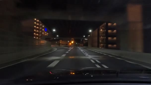 Tokyo Metropolitan Expressway Car Driving Night View Japan Shutoko Highway — Stock Video