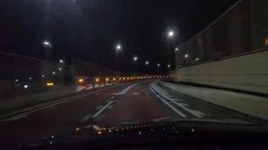 Tokyo Metropolitan Otoyolu Gece Manzaralı Japon Otoyolu