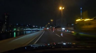 Tokyo Metropolitan Otoyolu Gece Manzaralı Japon Otoyolu