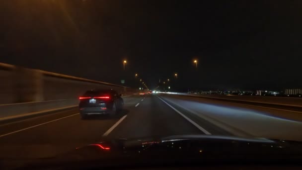 Tokyo Metropolitan Expressway Car Driving Night View Japan Shutoko Highway — Stock video