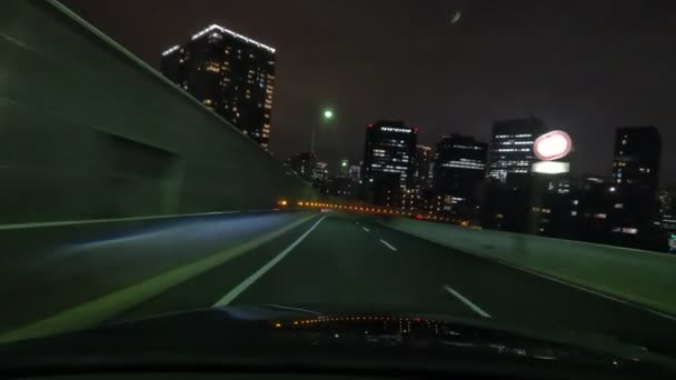 Tokyo Metropolitan Expressway Auto Fahren Nacht Ansicht Japan Shutoko Highway — Stockvideo