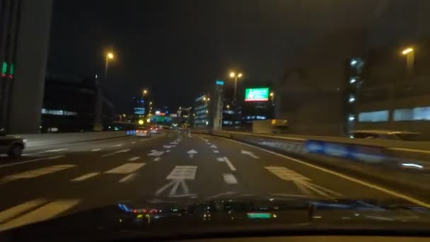 Τόκιο Metropolitan Expressway Αυτοκίνητο Οδήγηση Νύχτα Θέα Ιαπωνία Shutoko Highway — Αρχείο Βίντεο