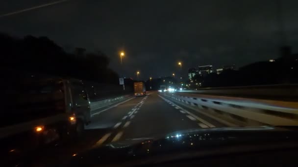 Tokyo Metropolitan Expressway Voiture Conduite Vue Nuit Japon Shuttoko Autoroute — Video