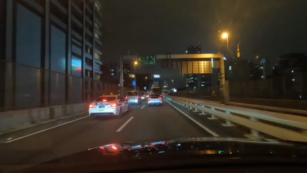 东京都市高速汽车开夜景日本树子高速公路 — 图库视频影像