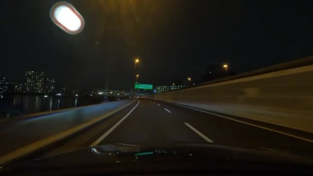 Tokyo Metropolitan Expressway Car Driving Night View Japan Shutoko Highway — Vídeo de Stock
