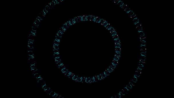 Inel Cerc Digital Cyber Grafică Mișcare Particulelor — Videoclip de stoc