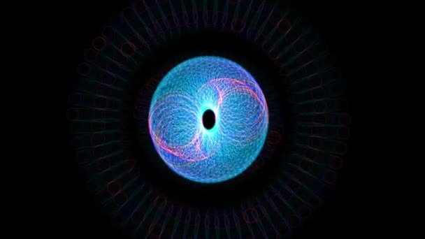 Circle Ring Digital Cyber Particle Motion Graphics — Stok video