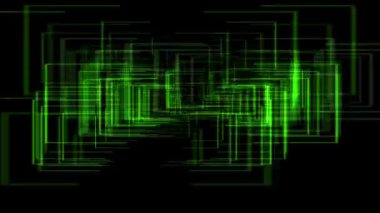 Kare kutu şekli CG parçacık hareketi grafikleri