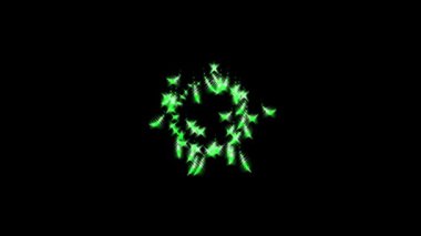 Renkli gösterişli CG parçacık hareketi grafikleri