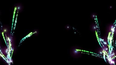 Renkli gösterişli CG parçacık hareketi grafikleri