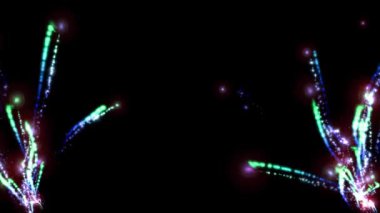 Renkli gösterişli CG parçacık hareketi grafikleri