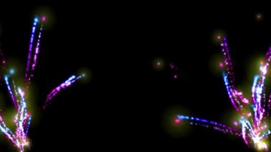 Renkli gösterişli CG parçacık hareketi grafikleri