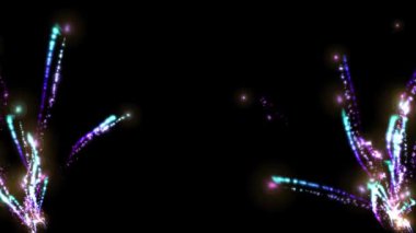 Renkli gösterişli CG parçacık hareketi grafikleri