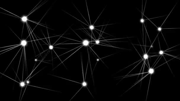 Polygon Dot Line Partikelbewegungsgrafik — Stockvideo
