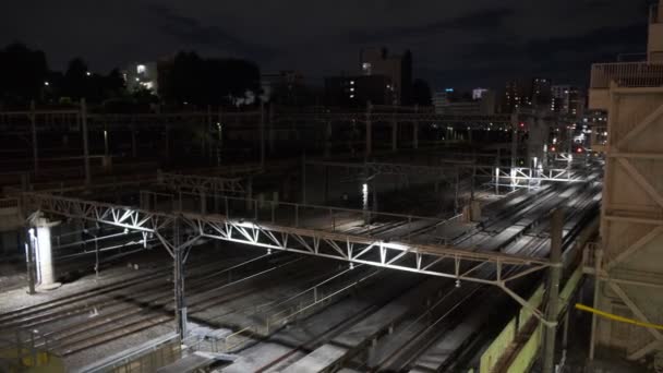 Tokyo Ueno Railway View Night View 2022 Červenec — Stock video