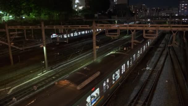 Tokyo Ueno Railway View Night View 2022 July — 图库视频影像