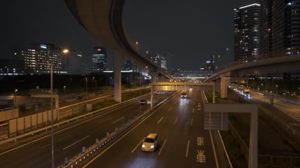 Tokyo Night Metropolitan Expressway Gulf Line Bayshore 2022 — Stok video
