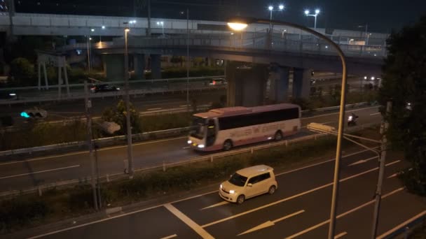 Tokyo Night Metropolitan Expressway Gulf Line Bayshore 2022 — Stok video