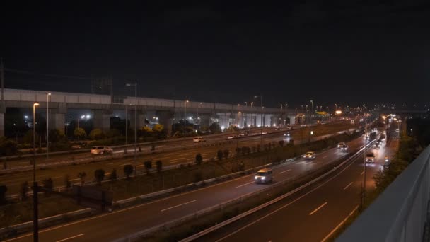 Tokyo Night Metropolitan Expressway Gulf Line Bayshore 2022 — Wideo stockowe