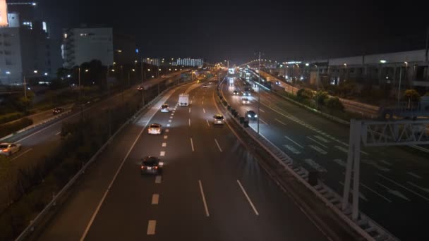 Tokyo Night Metropolitan Expressway Gulf Line Bayshore 2022 — Stok video