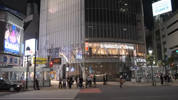 Tokyo Shibuya Gece Yarısı Görünümü 2022 Temmuz — Stok video