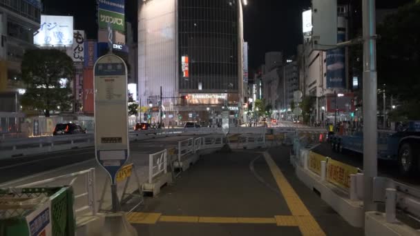 Tokyo Shibuya Gece Yarısı Görünümü 2022 Temmuz — Stok video