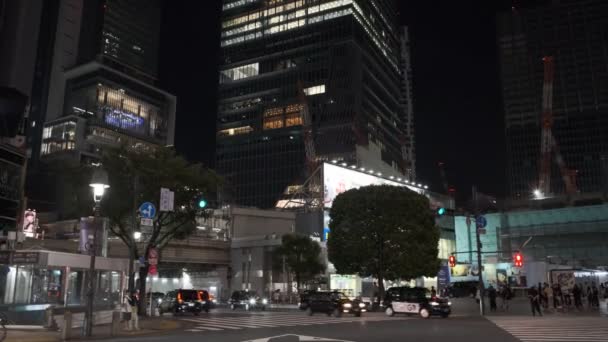 Tokyo Shibuya Gece Yarısı Görünümü 2022 Temmuz — Stok video