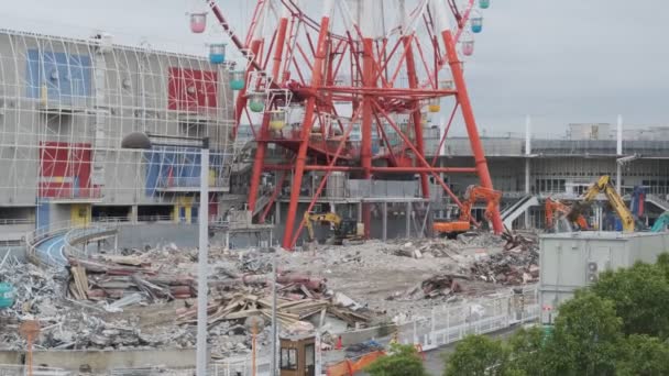 Tokyo Odaiba Palette Town Dismantling 2022 Venus Fort — Stock videók