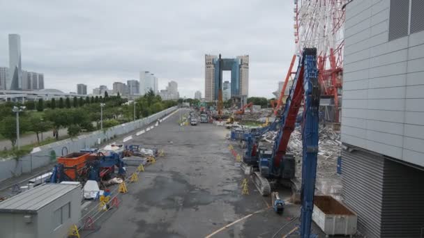 Tokyo Odaiba Palette Town Dismantling 2022 Venus Fort — Stock video