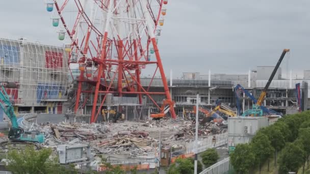 Tokyo Odaiba Palette Town Dismantling 2022 Venus Fort — ストック動画