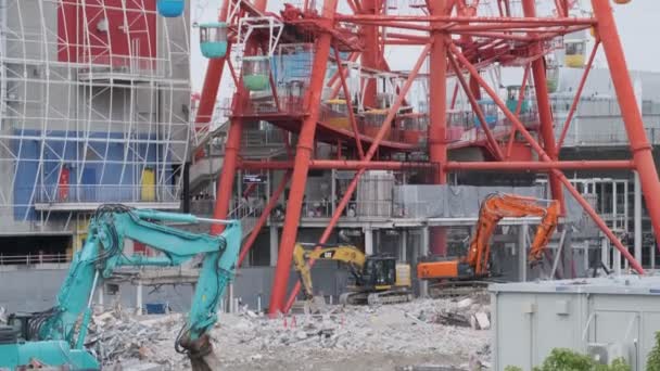 Tokyo Odaiba Palette Town Dismantling 2022 Venus Fort — Stok video