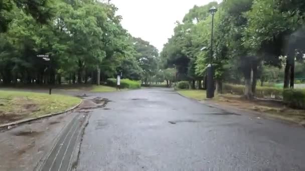 Tokyo Kiba Park Rain Cycling 2022 — стоковое видео