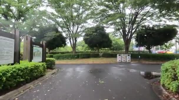 Tokyo Kiba Park Rain Cycling 2022 — Vídeo de stock