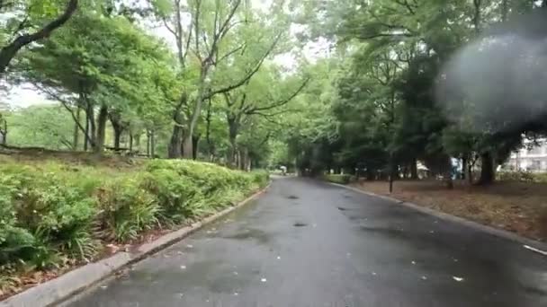 Tokyo Kiba Park Rain Cycling 2022 — Wideo stockowe