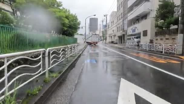 Tokyo Residential Areas Rain Cycling 2022 — Video Stock